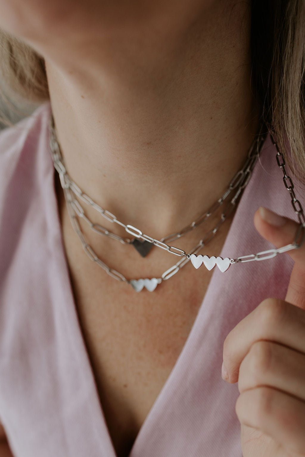 3 HEARTS STORY NECKLACE